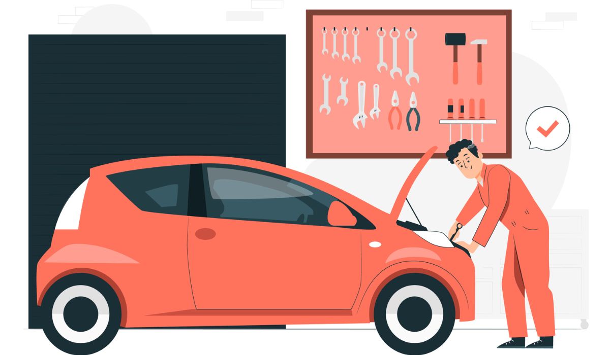 Auto mechanic concept illustration