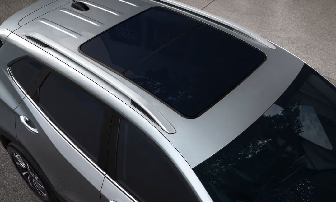 Top-down view of the 2026 Chevy Trackers panoramic sunroof