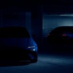 Dark teaser image of the 2026 Hyundai Ioniq 6 N showing front and rear silhouettes with aggressive lighting and performance styling.