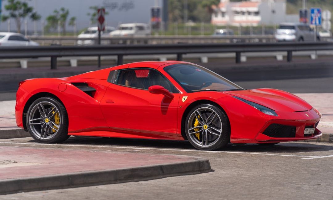 A Parked Red Ferrari