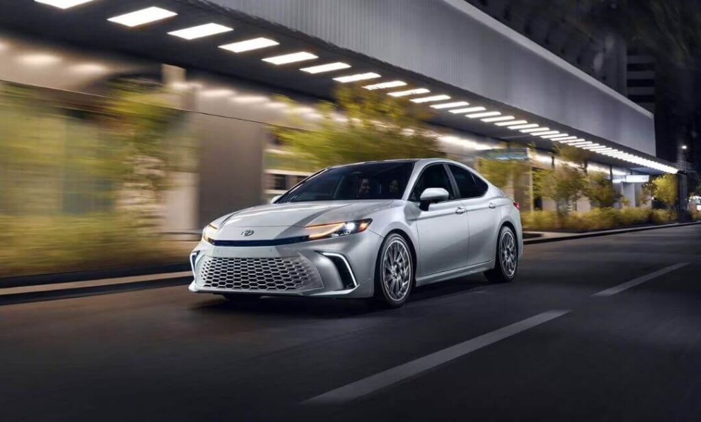 2025 Toyota Camry Hybrid midsize sedan providing comfort and 51 MPG combined