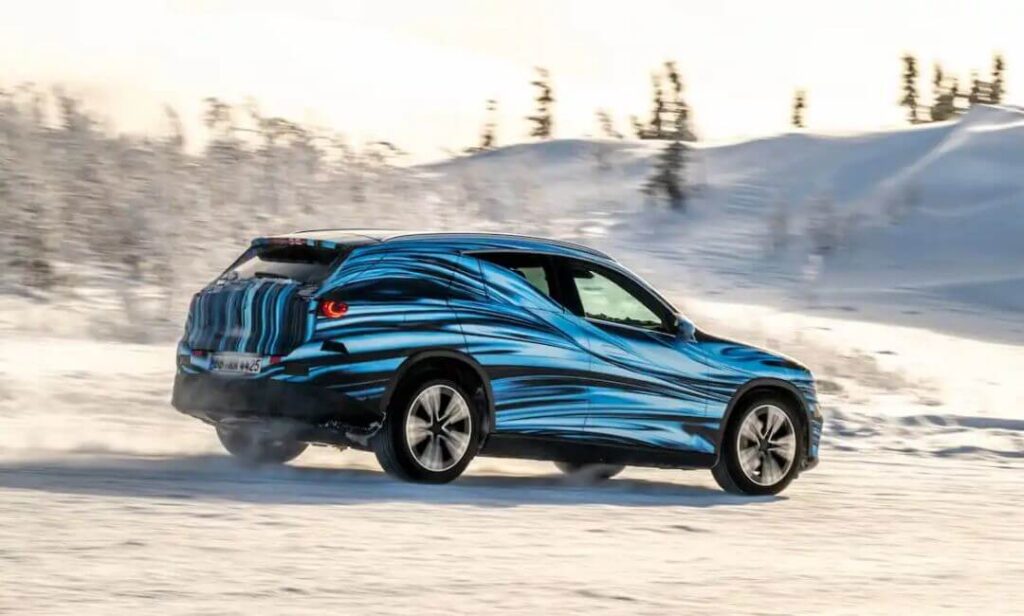 Mercedes GLC EV prototype with EQ Technology testing in Sweden