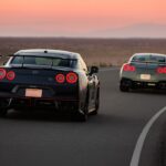 The last Nissan R35 GT-R in Midnight Purple exiting the Tochigi assembly line, marking the end of 18 years of production.