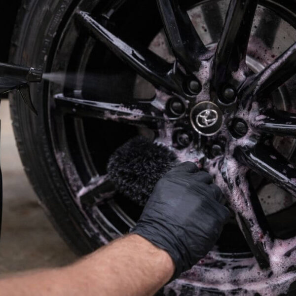 Testing wheel cleaner on black wheels