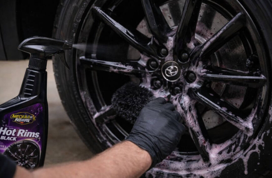 Testing wheel cleaner on black wheels